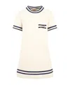 Gucci Horsebit-detail Striped-edge Dress In White