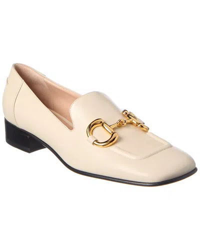 Gucci Horsebit Leather Loafer In White