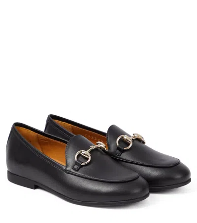 Gucci Kids' Loafers Horsebit Aus Leder In Black