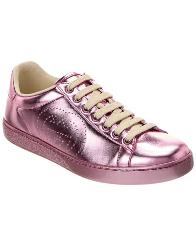 Gucci Interlocking G Leather Sneaker In Pink