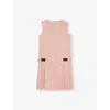 GUCCI SMOOTH PINK/MIX STRIPED-PANELS SLEEVELESS COTTON-JERSEY DRESS 4-
