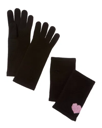 HANNAH ROSE HANNAH ROSE 3-IN-1 LUREX MINI HEART INTARSIA CASHMERE GLOVES