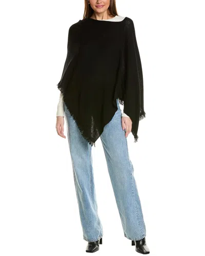 Hannah Rose Fringe Wool Topper In Black