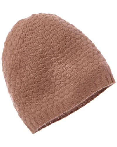 Hannah Rose Raised Diamond Stitch Cashmere Hat In Pink