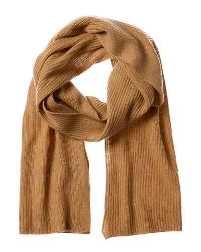Hannah Rose Ribbed Cashmere Scarf In Brown
