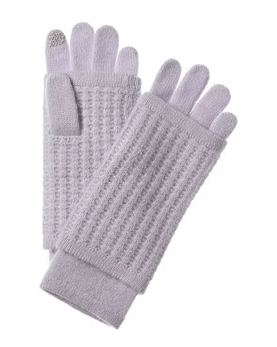 Hannah Rose Waffle Stitch 3-in-1 Cashmere Tech Gloves In Grey