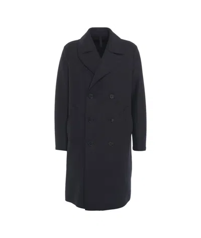 Harris Wharf London Coat In Pressed Virgin Wool In Black