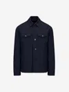 Harris Wharf London Plain Button Overshirt In Navy Blue