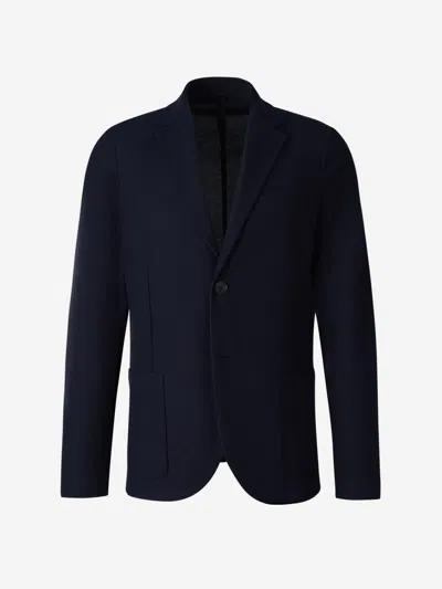 Harris Wharf London Textured Cotton Blazer In Navy Blue