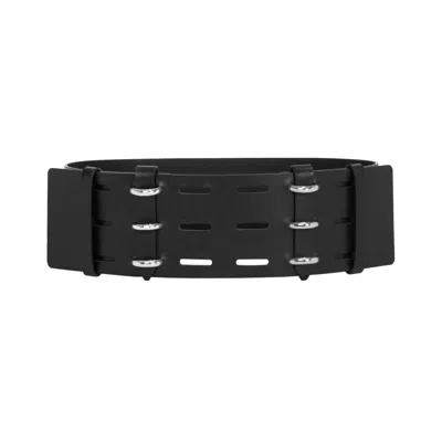 Haute Cuir Women's Black Wide Structural Leather Belt
