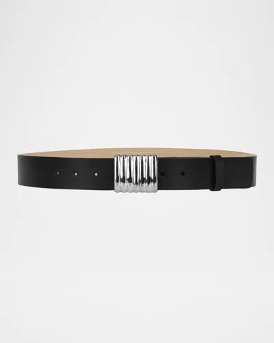 Heaven Mayhem Heaven Medium Leather Belt In Black Silver