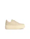 Hogan Skyscraper Leather White Sneakers In Beige