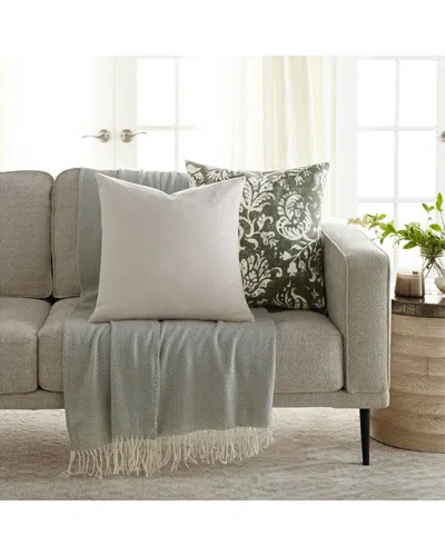 Home Collection Pack Of 2 Slub Distressed Floral Throw Pillows In Green