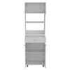 HOMEZIA WHITE TALL PANTRY CABINET WITH TWO STORAGE SHELVES