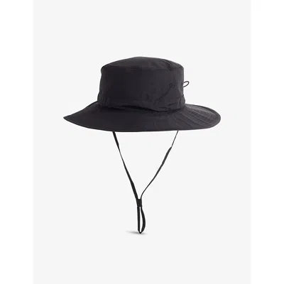 Hunza G Womens Toggle-detail Chin-strap Woven Bucket Hat Black