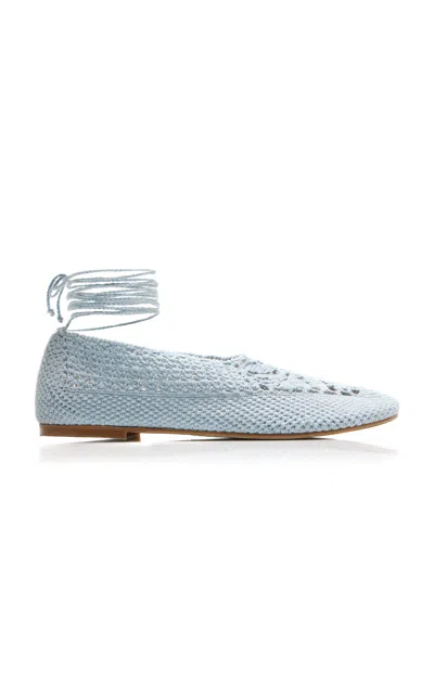 Hvoya Exclusive Riviera Merezhyvni Cotton Flats In Blue