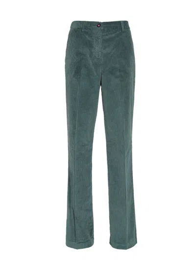 I Love My Pants Green Velvet Trousers In Dark Green