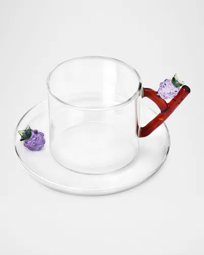 Ichendorf Fruits & Flowers Teacup With Saucer, 10.1 oz