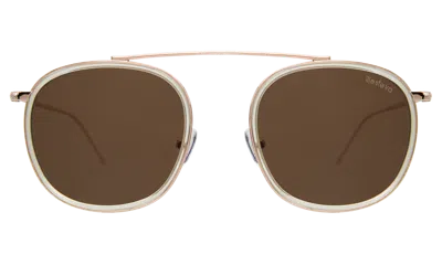 Illesteva Mykonos Ace Sunglasses In Champagne/rose Gold / Brown Flat