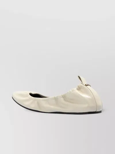 Isabel Marant Ballerina Shoes Leather Textured Finish In Beige