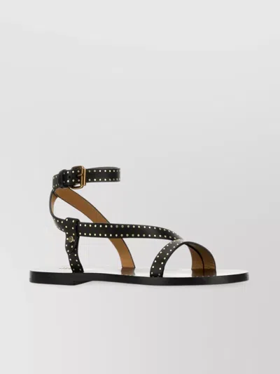 Isabel Marant Leather Jopee Sandals Studded Design In Black
