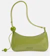 Jacquemus Le Bisou Perle Embellished Leather Shoulder Bag In Green