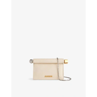 Jacquemus Womens Light Ivory La Petite Pochette Rond Leather Clutch Bag