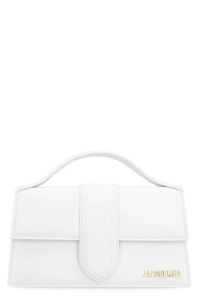 Jacquemus Le Bambino Top Handle Flap Bag Leather In White