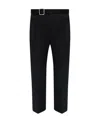 Jil Sander Belted Cropped Trousers In Black