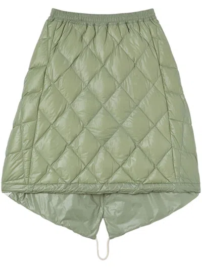 Jil Sander Down Quilted Skirt In Green