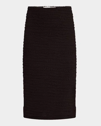 Jil Sander Brown Embroidered Crepe Jersey Skirt