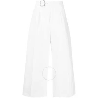 Jil Sander Ladies Optic White Wide-leg Culotte Pants