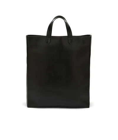 Jil Sander Large Leather Tote Bag In Black