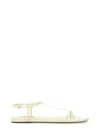 Jil Sander Leather Sandals With Ankle Strap In Beige