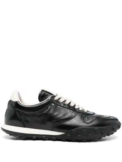 Jil Sander Leather Sneakers In Black