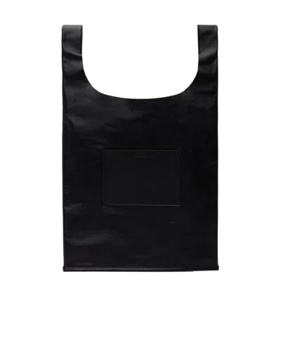 Jil Sander Logo Tote Bag In Black