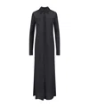Jil Sander Sheer Fabric Knee Length Dress With Cuffed Sleeves In Black
