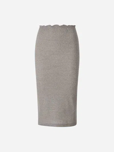 Jil Sander Midi Layered Skirt In Grey