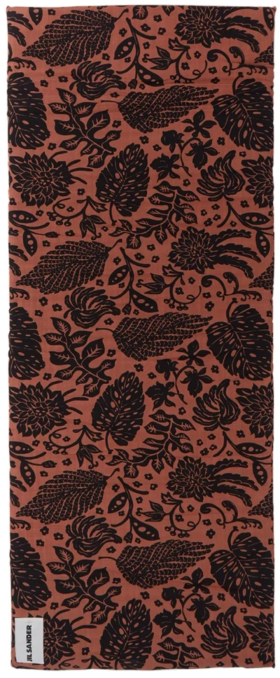 Jil Sander Red & Black Tropical Beach Mat In 691 - Open Pink