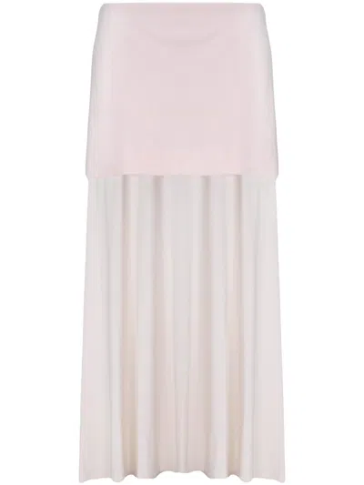 Jil Sander Layered Maxi Skirt In Pink