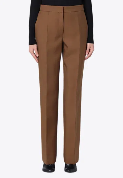 Jil Sander Tailored Wool Slim Pants In Brown