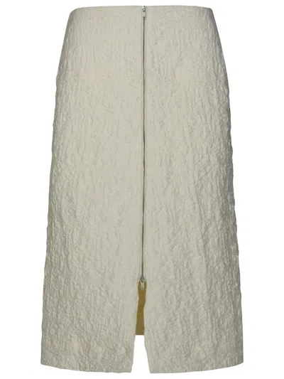 Jil Sander White Cotton Blend Skirt