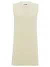 Jil Sander White Sleeveless White Dress In Cotton Woman In White