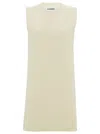 Jil Sander White Sleeveless White Dress In Cotton Woman In White