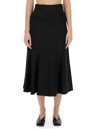 Jil Sander Women Flared Skirt In Black