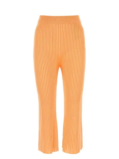 Jil Sander Women's Peach Viscose Cropped Cut Pant