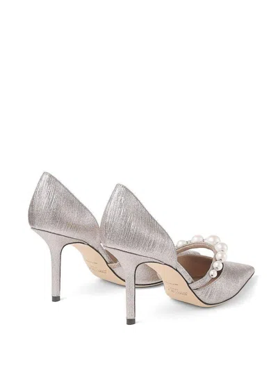 JIMMY CHOO JIMMY CHOO AURELIE GLITTERED LEATHER PUMPS