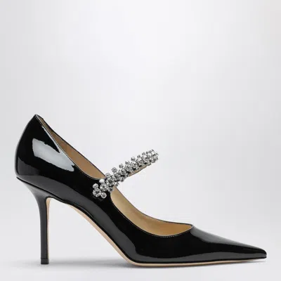 Jimmy Choo 85mm Bling Patent Leather Pumps In Black