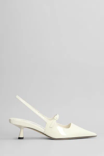 JIMMY CHOO DIDI 45 PUMPS IN BEIGE PATENT LEATHER