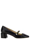 JIMMY CHOO ELISA 45 BLACK PUMPS WITH PEARL DETAIL IN PATENT LEATHER WOMAN